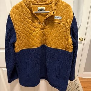 Magellan Outdoors Blue and Gold Zip Up Sweater